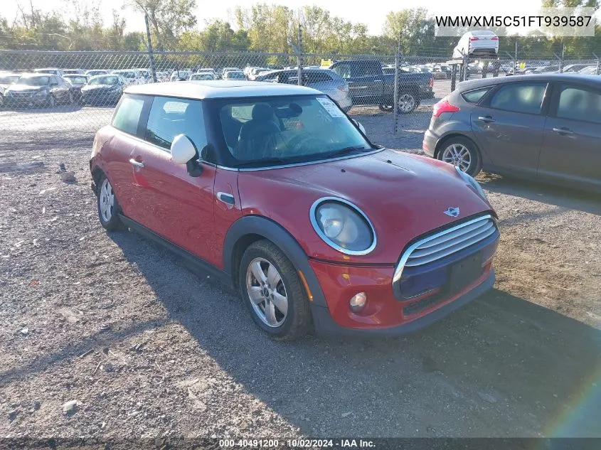 2015 Mini Hardtop Cooper VIN: WMWXM5C51FT939587 Lot: 40491200