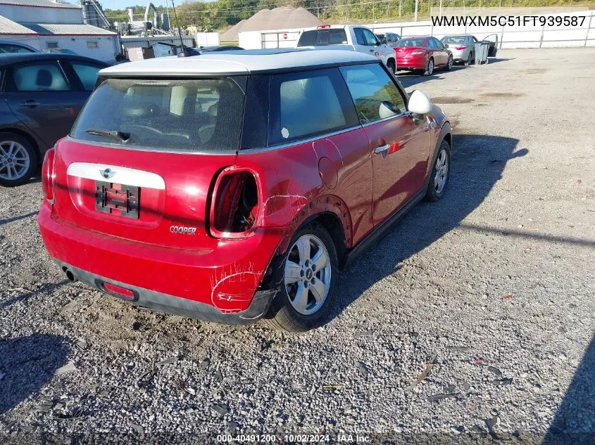 2015 Mini Hardtop Cooper VIN: WMWXM5C51FT939587 Lot: 40491200