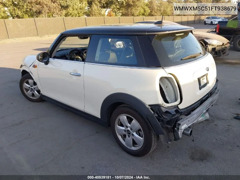 2015 Mini Hardtop Cooper VIN: WMWXM5C51FT938679 Lot: 40539181