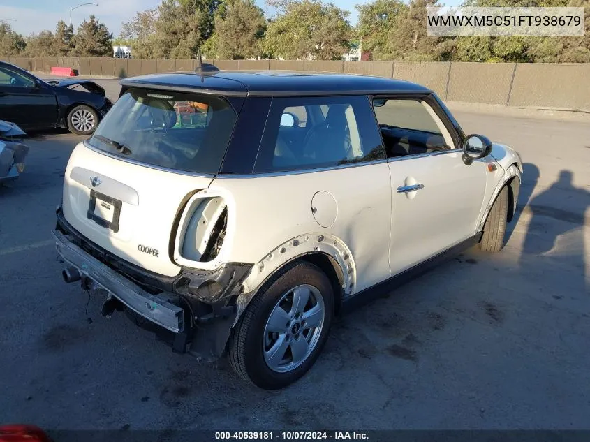 2015 Mini Hardtop Cooper VIN: WMWXM5C51FT938679 Lot: 40539181