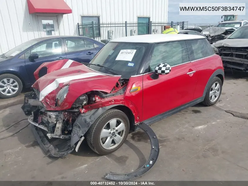 2015 Mini Hardtop Cooper VIN: WMWXM5C50F3B34747 Lot: 40732452