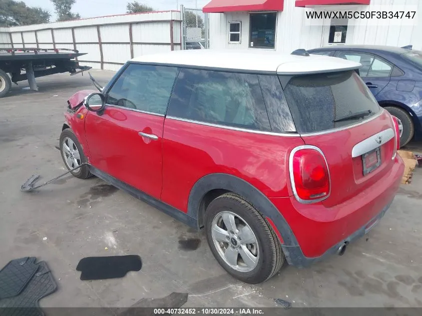 2015 Mini Hardtop Cooper VIN: WMWXM5C50F3B34747 Lot: 40732452