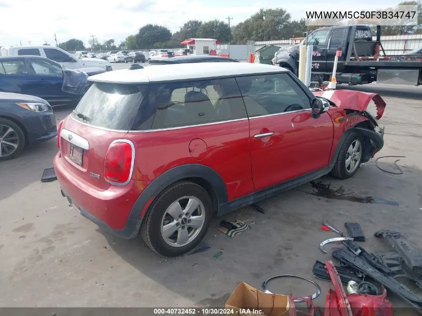 2015 Mini Hardtop Cooper VIN: WMWXM5C50F3B34747 Lot: 40732452