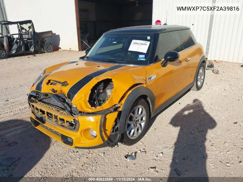 2015 Mini Hardtop Cooper S VIN: WMWXP7C5XF2A39816 Lot: 40822859