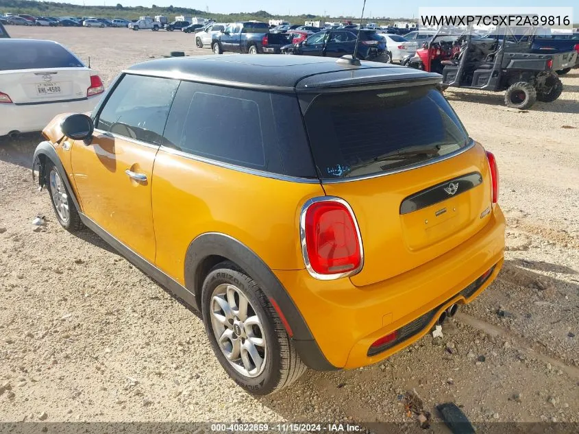 2015 Mini Hardtop Cooper S VIN: WMWXP7C5XF2A39816 Lot: 40822859