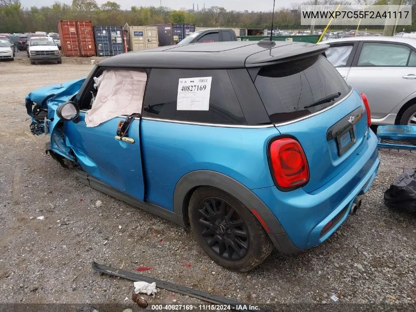 2015 Mini Hardtop Cooper S VIN: WMWXP7C55F2A41117 Lot: 40827169