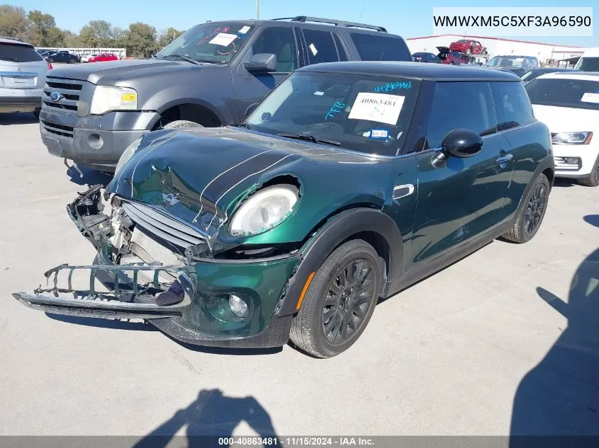 2015 Mini Hardtop Cooper VIN: WMWXM5C5XF3A96590 Lot: 40863481