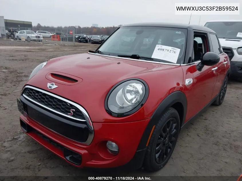 2015 Mini Hardtop Cooper S VIN: WMWXU3C53F2B59524 Lot: 40879270