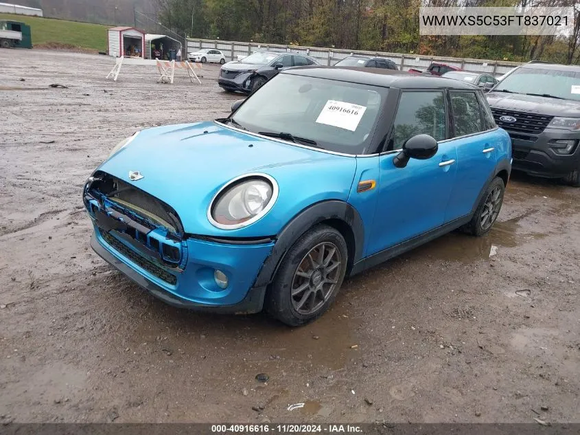 2015 Mini Hardtop Cooper VIN: WMWXS5C53FT837021 Lot: 40916616