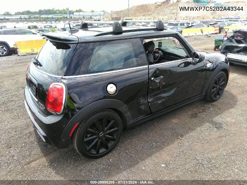 2016 Mini Hardtop Cooper S VIN: WMWXP7C52G2A43344 Lot: 39998205