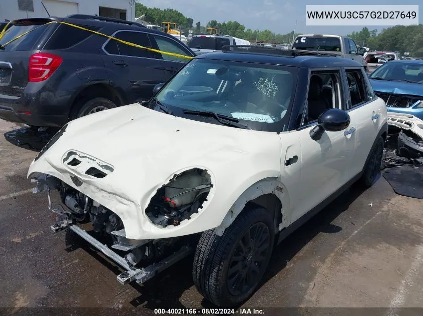 2016 Mini Hardtop Cooper S VIN: WMWXU3C57G2D27649 Lot: 40021166