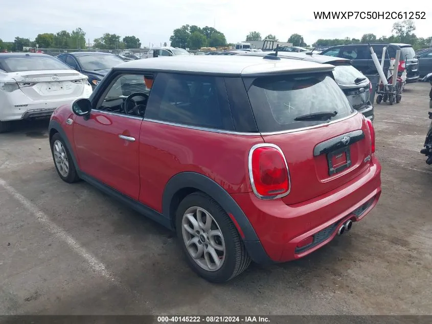 WMWXP7C50H2C61252 2017 Mini Hardtop Cooper S