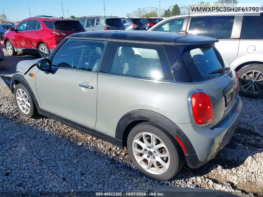 2017 Mini Hardtop Cooper VIN: WMWXP5C35H2F61792 Lot: 40522382