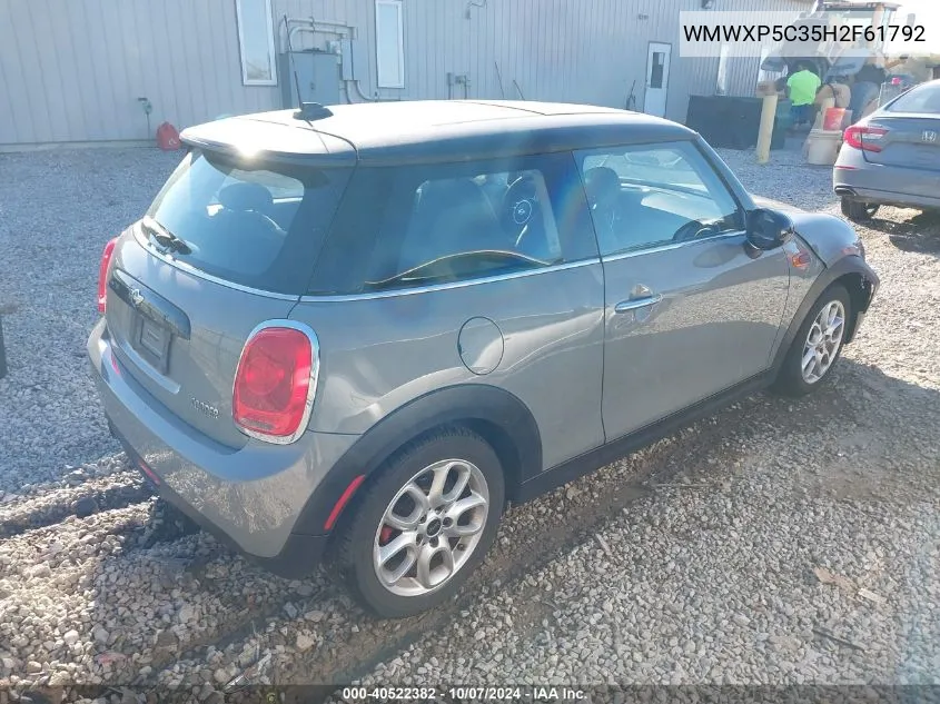 2017 Mini Hardtop Cooper VIN: WMWXP5C35H2F61792 Lot: 40522382