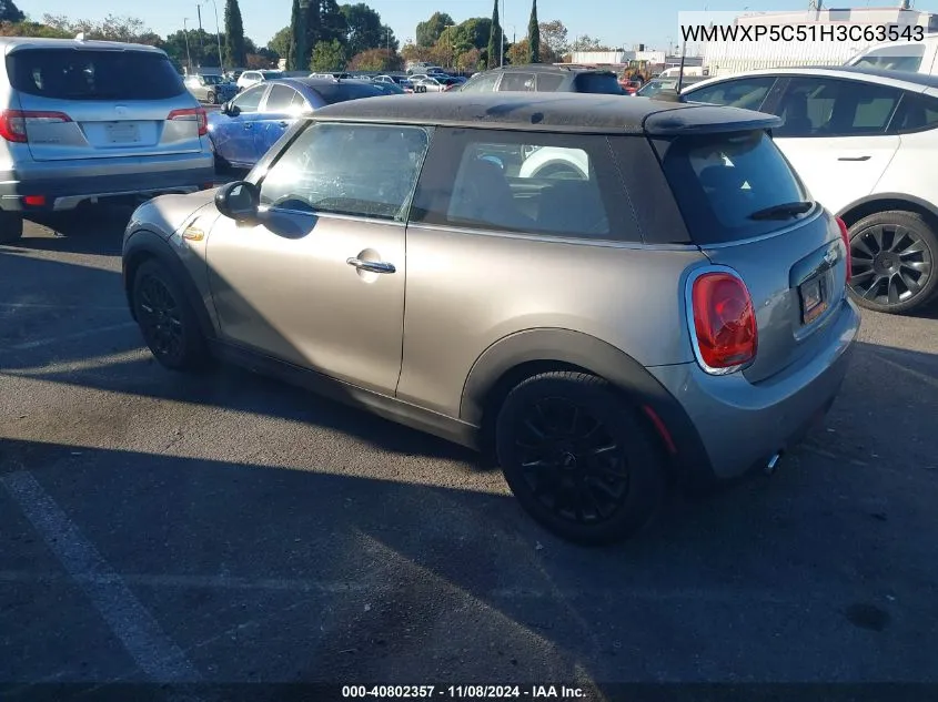 2017 Mini Hardtop Cooper VIN: WMWXP5C51H3C63543 Lot: 40802357