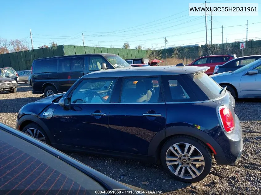 2017 Mini Hardtop Cooper S VIN: WMWXU3C55H2D31961 Lot: 40851659