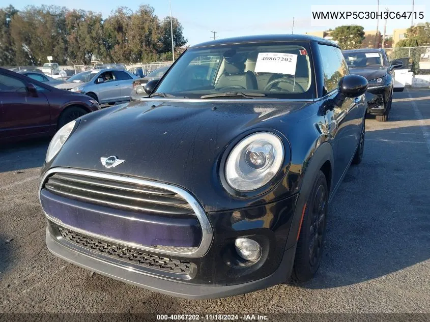 2017 Mini Hardtop Cooper VIN: WMWXP5C30H3C64715 Lot: 40867202