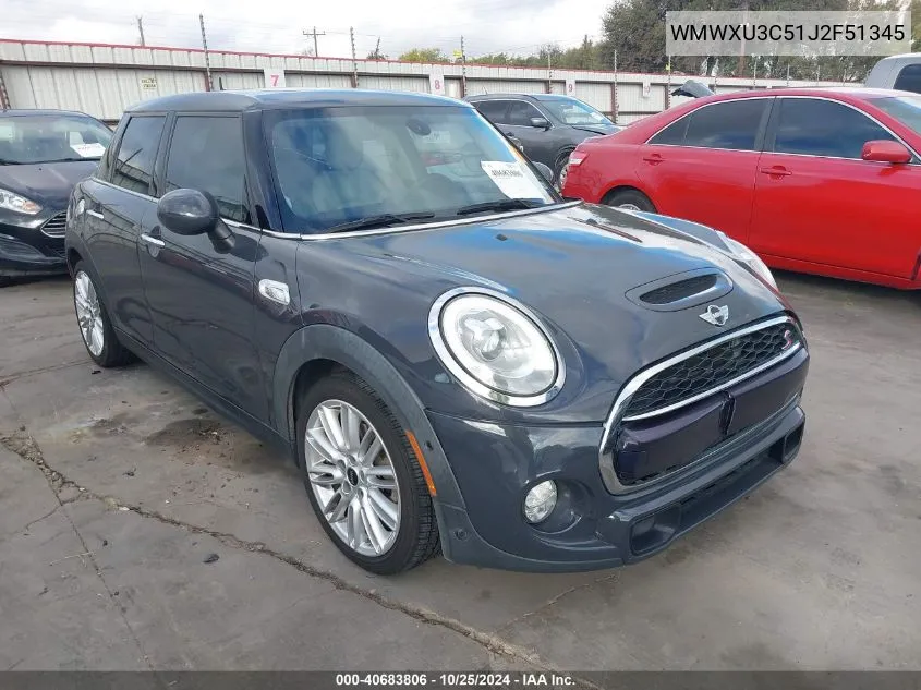 2018 Mini Hardtop Cooper S VIN: WMWXU3C51J2F51345 Lot: 40683806