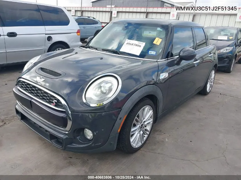 2018 Mini Hardtop Cooper S VIN: WMWXU3C51J2F51345 Lot: 40683806