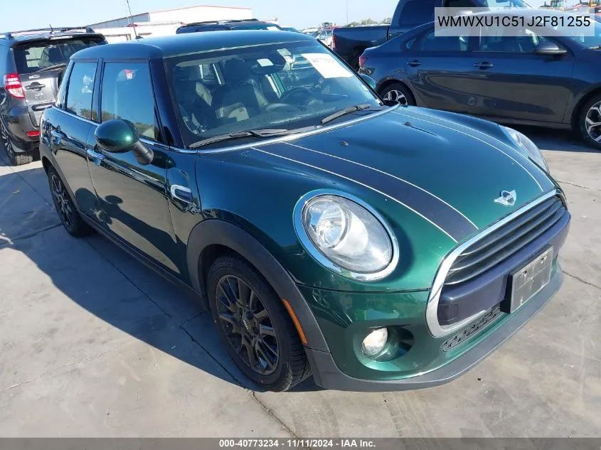 2018 Mini Hardtop Cooper VIN: WMWXU1C51J2F81255 Lot: 40773234