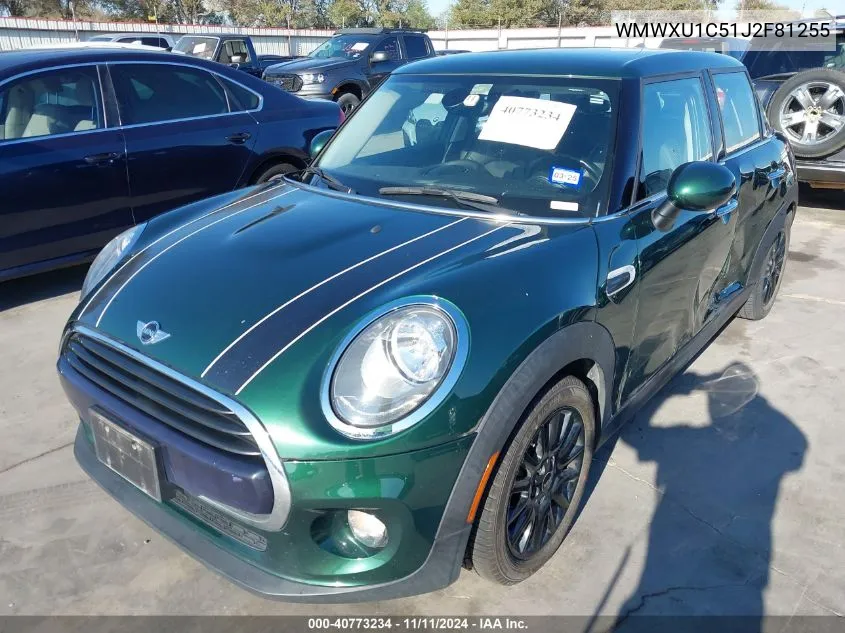 2018 Mini Hardtop Cooper VIN: WMWXU1C51J2F81255 Lot: 40773234