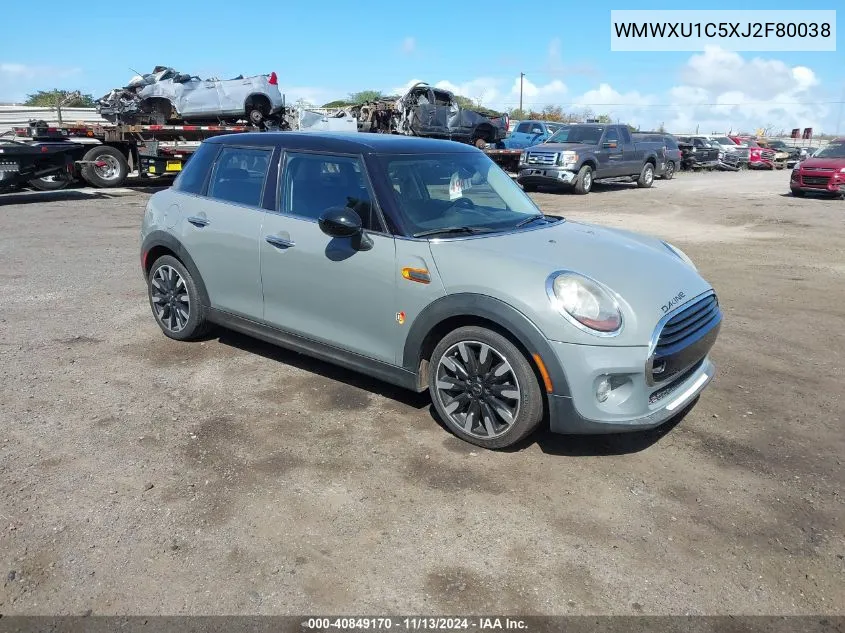 2018 Mini Hardtop Cooper VIN: WMWXU1C5XJ2F80038 Lot: 40849170