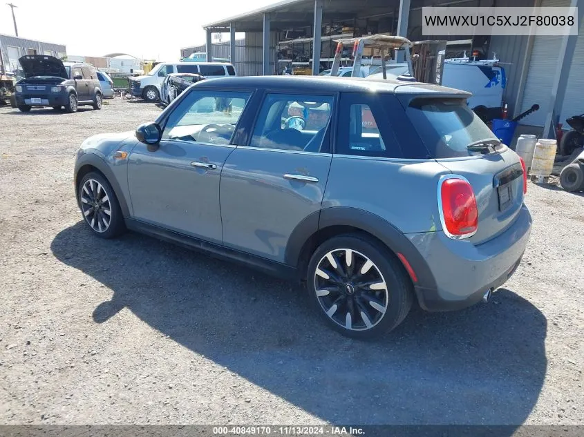 2018 Mini Hardtop Cooper VIN: WMWXU1C5XJ2F80038 Lot: 40849170