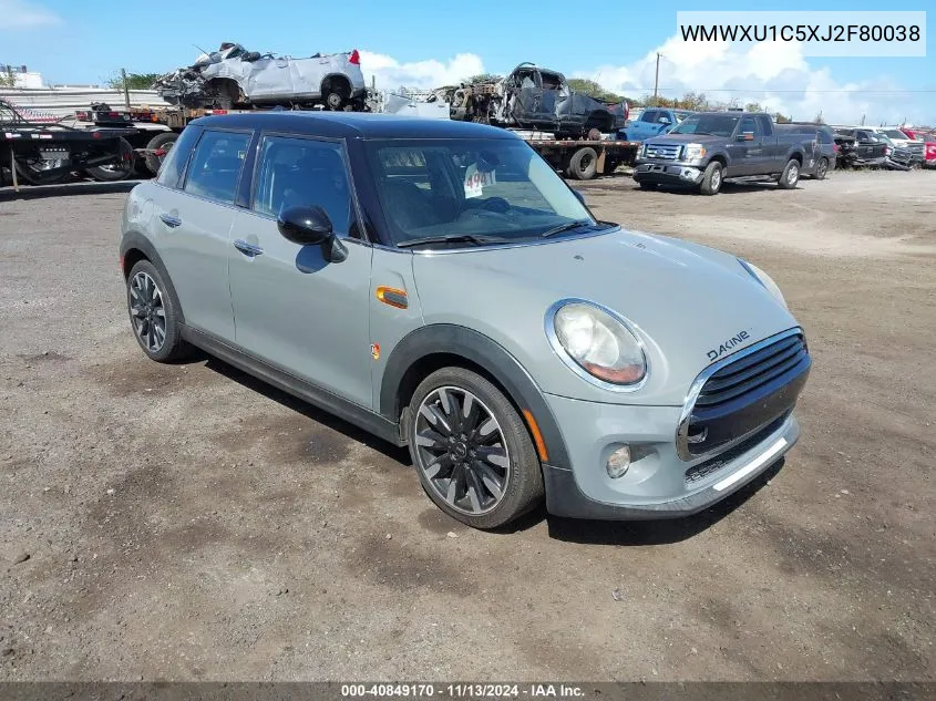 2018 Mini Hardtop Cooper VIN: WMWXU1C5XJ2F80038 Lot: 40849170