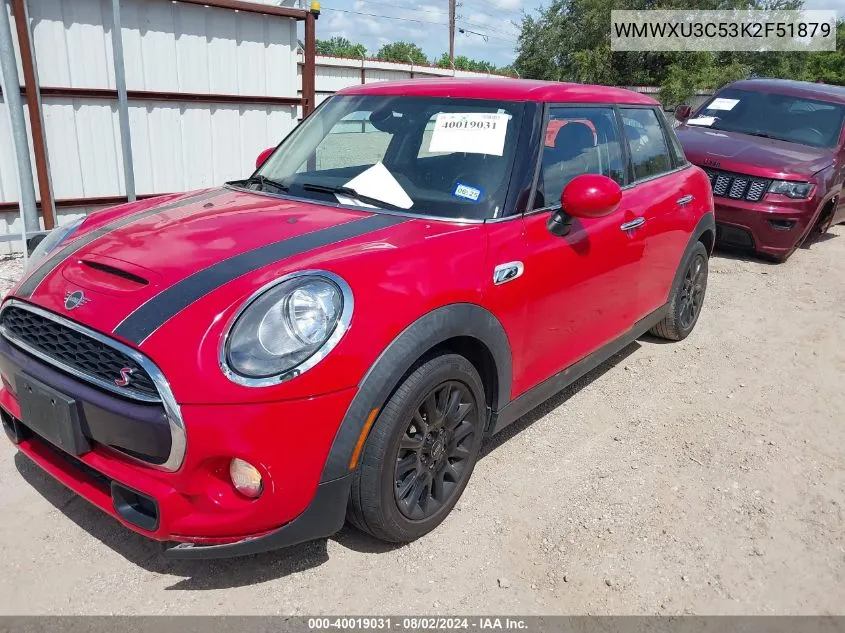 2019 Mini Hardtop Cooper S VIN: WMWXU3C53K2F51879 Lot: 40019031