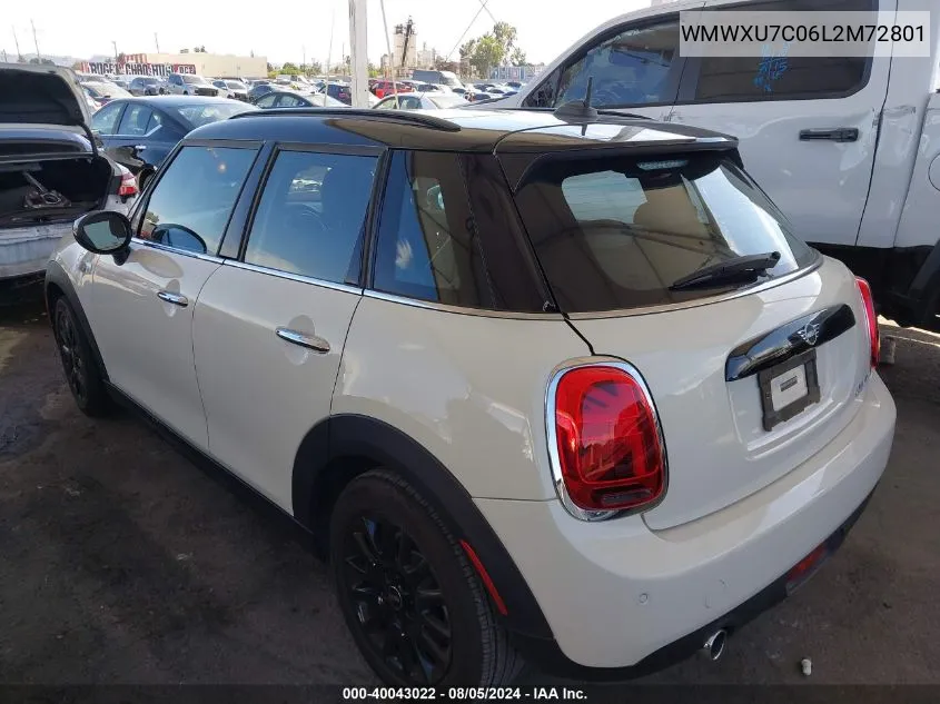 2020 Mini Hardtop Cooper VIN: WMWXU7C06L2M72801 Lot: 40043022