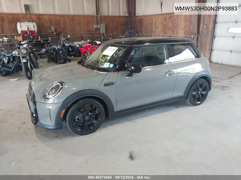 2022 Mini Hardtop Cooper S VIN: WMW53DH00N2P93883 Lot: 40272444