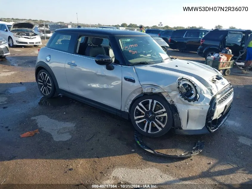 2022 Mini Hardtop Cooper S VIN: WMW53DH07N2R36070 Lot: 40717564