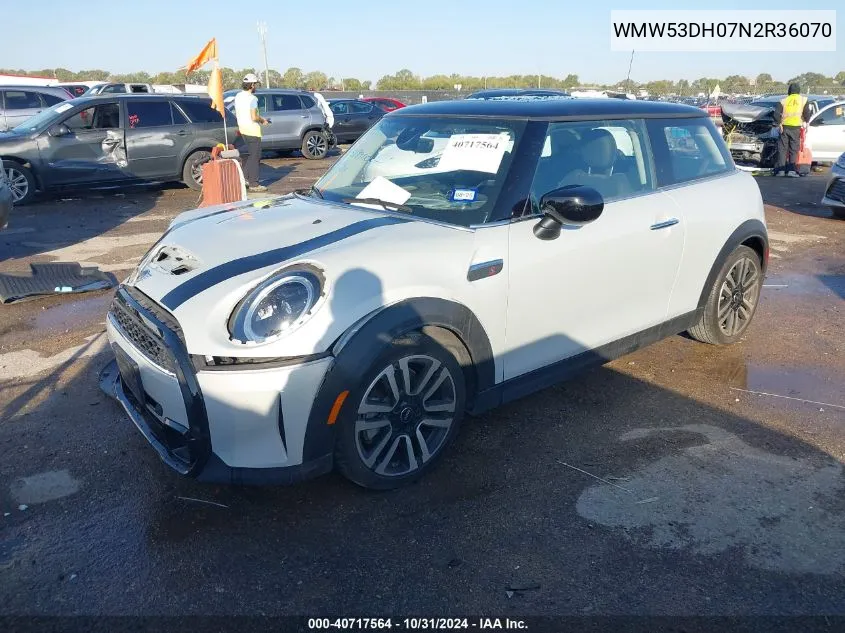 2022 Mini Hardtop Cooper S VIN: WMW53DH07N2R36070 Lot: 40717564