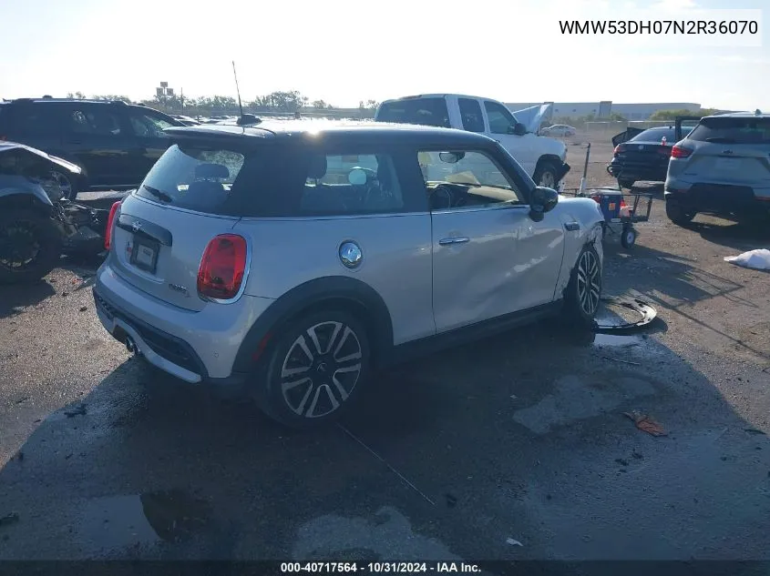 2022 Mini Hardtop Cooper S VIN: WMW53DH07N2R36070 Lot: 40717564