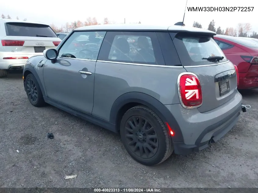 2022 Mini Hardtop Cooper VIN: WMW33DH03N2P72257 Lot: 40823313