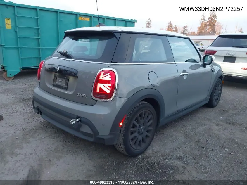 2022 Mini Hardtop Cooper VIN: WMW33DH03N2P72257 Lot: 40823313