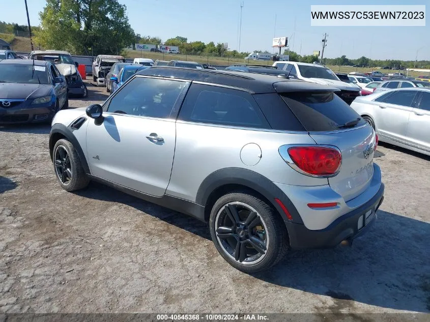 2014 Mini Paceman Cooper S VIN: WMWSS7C53EWN72023 Lot: 40545368