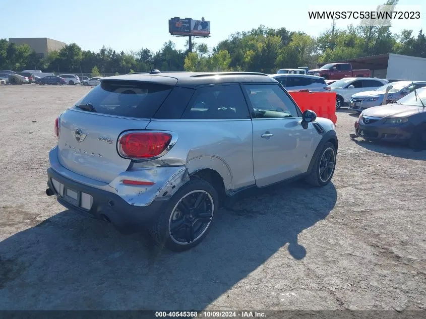 2014 Mini Paceman Cooper S VIN: WMWSS7C53EWN72023 Lot: 40545368