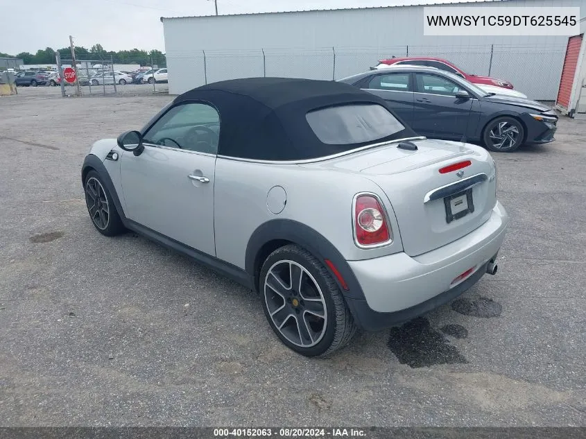 2013 Mini Roadster Cooper VIN: WMWSY1C59DT625545 Lot: 40152063