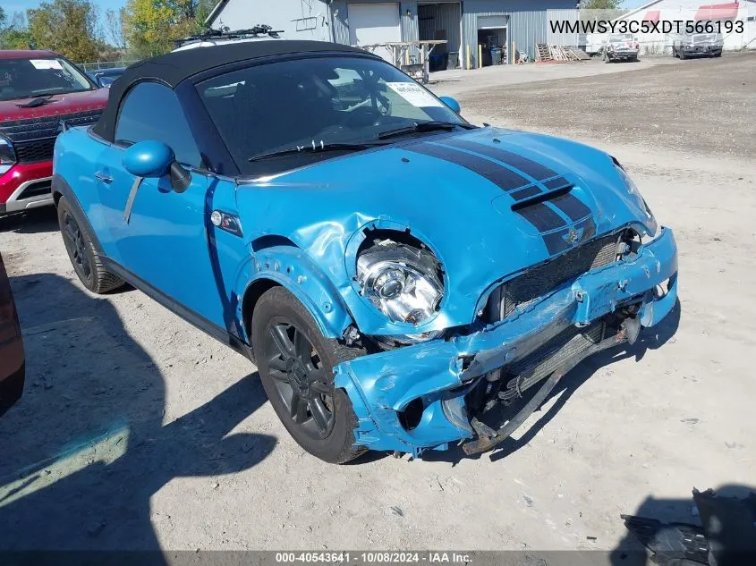 2013 Mini Roadster S VIN: WMWSY3C5XDT566193 Lot: 40543641