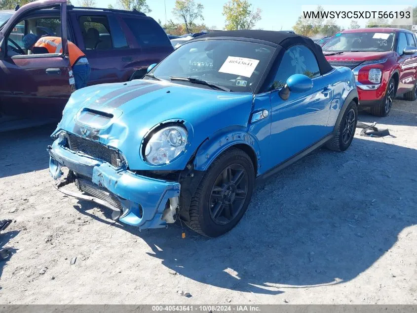 2013 Mini Roadster S VIN: WMWSY3C5XDT566193 Lot: 40543641