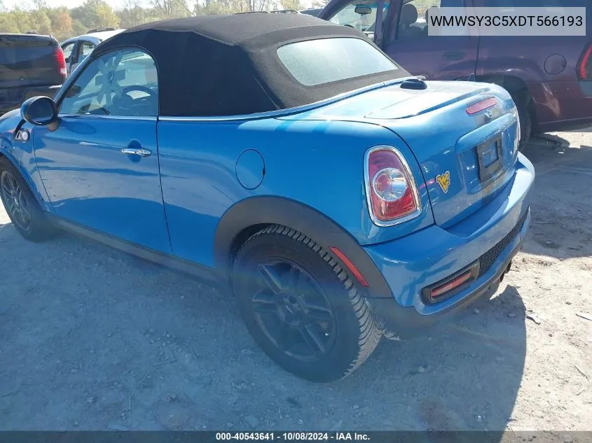 2013 Mini Roadster S VIN: WMWSY3C5XDT566193 Lot: 40543641