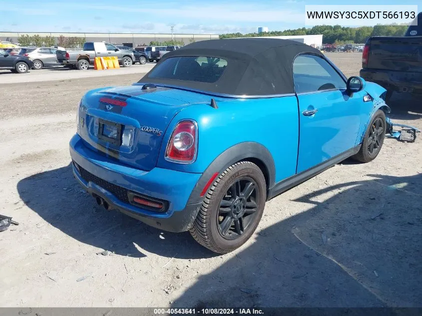 2013 Mini Roadster S VIN: WMWSY3C5XDT566193 Lot: 40543641