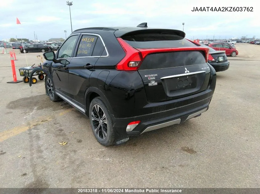 2019 Mitsubishi Eclipse Cross Gt VIN: JA4AT4AA2KZ603762 Lot: 20183318