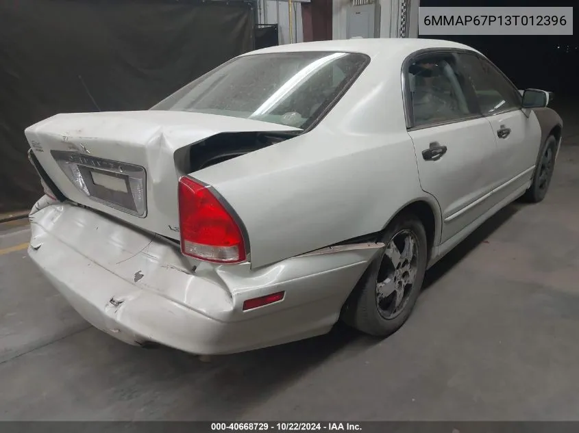 2003 Mitsubishi Diamante Ls VIN: 6MMAP67P13T012396 Lot: 40668729