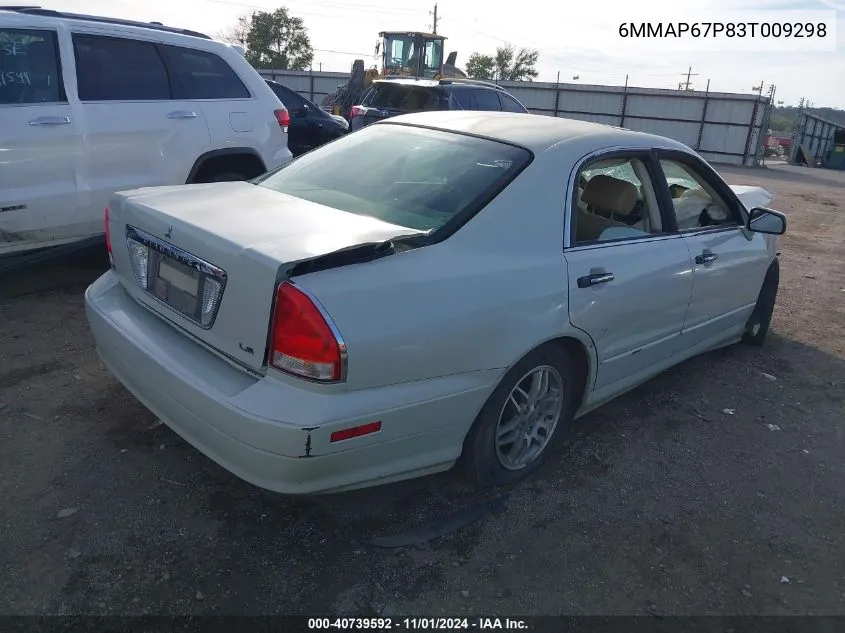 2003 Mitsubishi Diamante Ls VIN: 6MMAP67P83T009298 Lot: 40739592