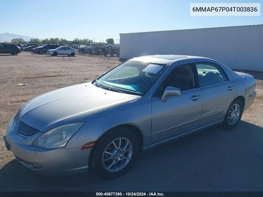 2004 Mitsubishi Diamante Ls VIN: 6MMAP67P04T003836 Lot: 40677395