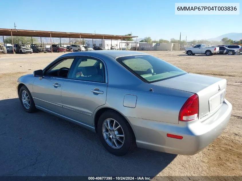 2004 Mitsubishi Diamante Ls VIN: 6MMAP67P04T003836 Lot: 40677395