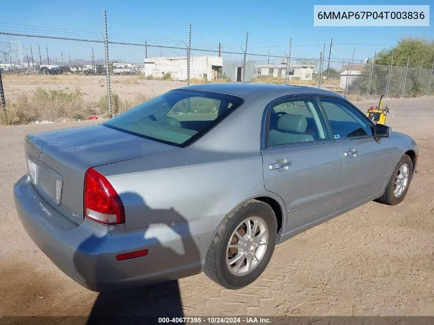 2004 Mitsubishi Diamante Ls VIN: 6MMAP67P04T003836 Lot: 40677395