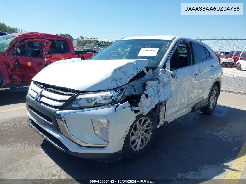 2018 Mitsubishi Eclipse Cross Es VIN: JA4AS3AA6JZ04758 Lot: 40500143